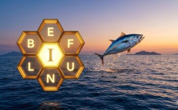 Illustration of the NYT Spelling Bee honeycomb grid for December 18, 2025, with the letter I in the center and B, E, F, L, N, U surrounding it.