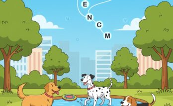 Illustration of the NYT Strands board for January 27, 2026, featuring the theme "Canine Classics" and dog names like Rover and Spot.