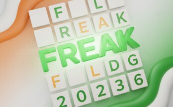 Illustration of the Wordle grid for January 26, 2026, revealing the answer FREAK against a vibrant background.