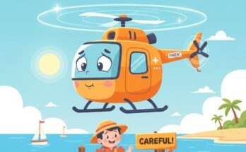 Illustration of a helicopter hovering over a dock, representing the clues 'What helicopter parents do' and 'Docking area' from today's puzzle.